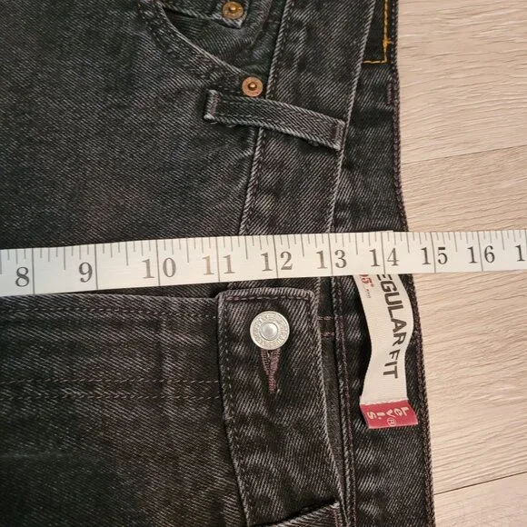Vintage Levi's Jeans Mens 38x30 Black 505 Regular Fit Y2K Cotton Denim Western - Picture 10 of 12